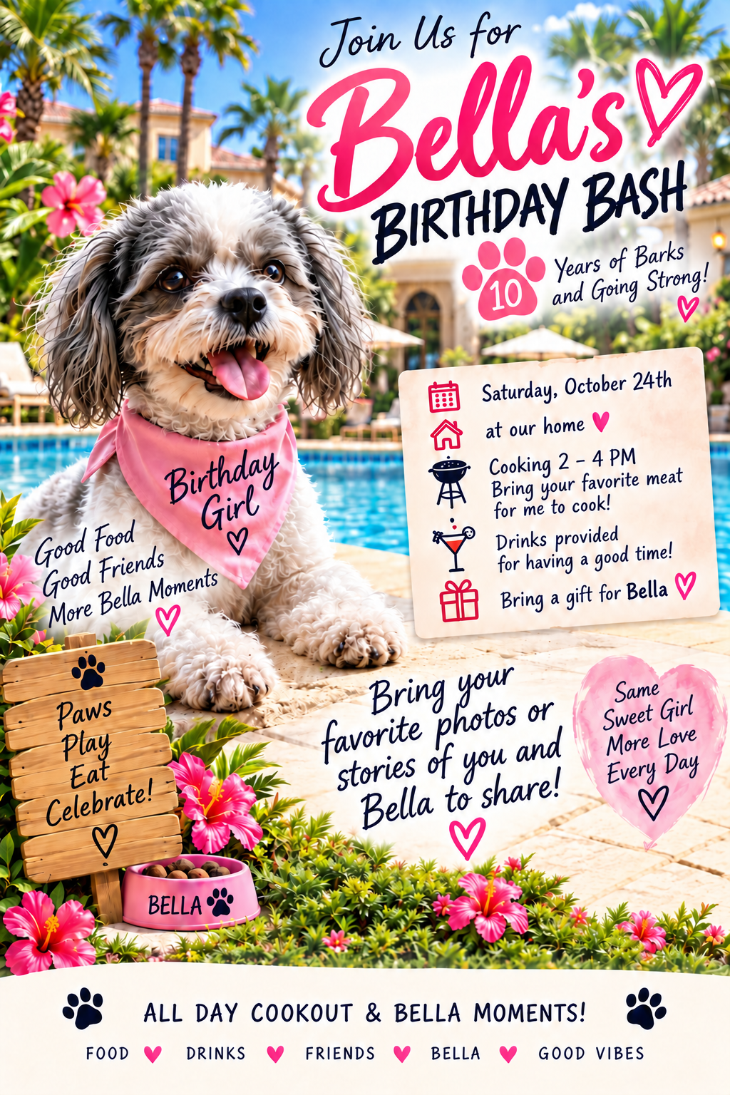 Bella’s tropical birthday invitation
